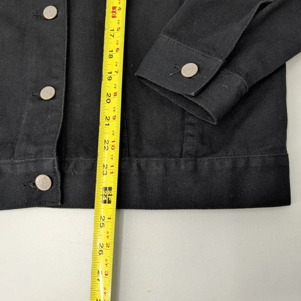 Bill Blass Jeans Mens Black Denim Trucker Jacket Medium 100% Cotton RN 83910